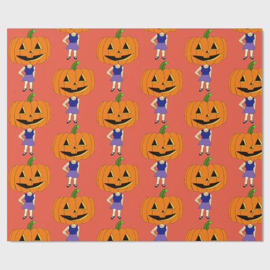 Knopf Kürbiskopflöte Geschenkpapier (Flach)