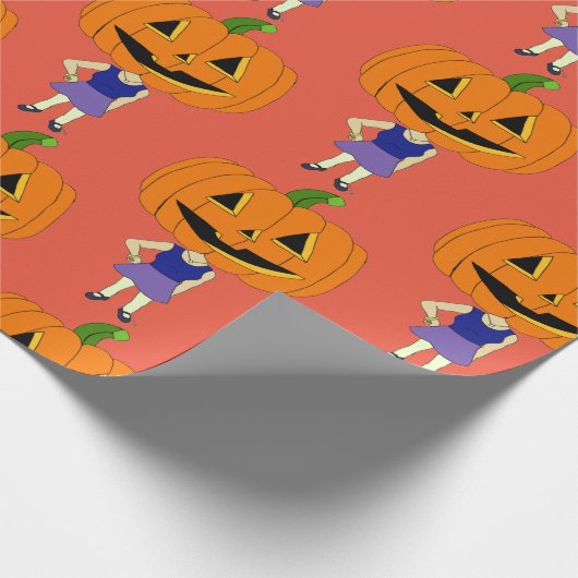 Knopf Kürbiskopflöte Geschenkpapier (Ecke)