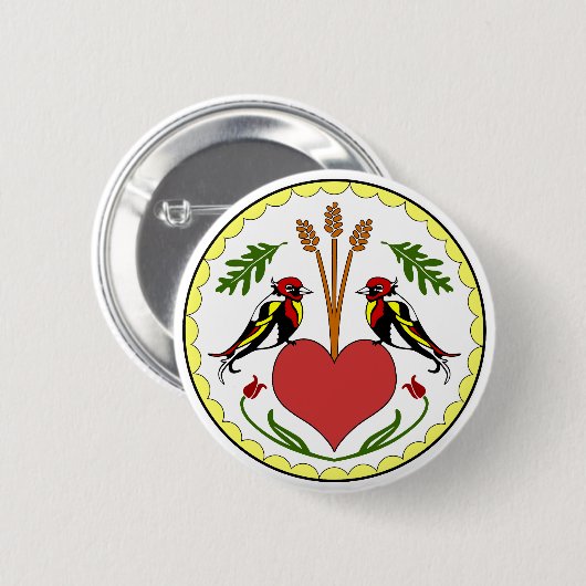 Knopf - lang, glückliche Verhältnis-Hexe Button (Vorne & Hinten)