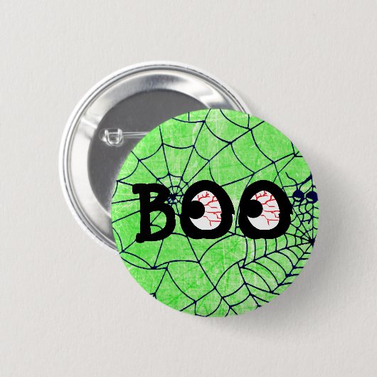 Knopf "Lime Green" und "Black Halloween Boo Eyebal Button (Vorne & Hinten)