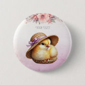 Knopf "Little Chick Pink Ribbon" Button (Vorderseite)