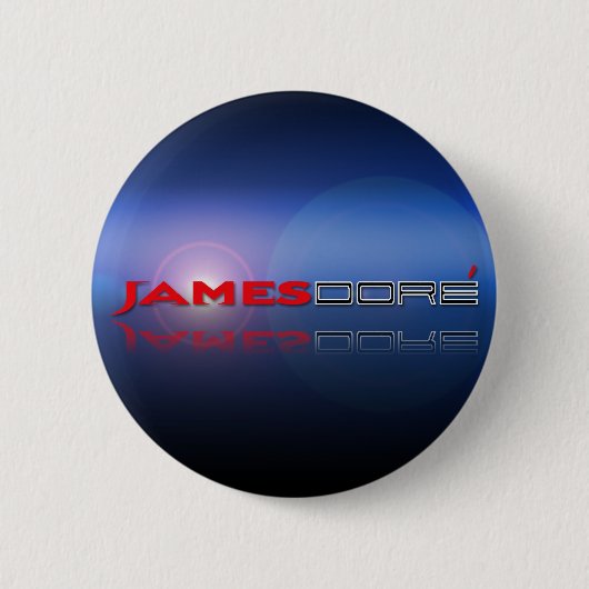 Knopf-Logo blaues lense Aufflackern James Dore Button (Vorderseite)