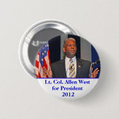 Knopf, lt Col. Allen West für Präsidenten 2012 Button (Vorne & Hinten)