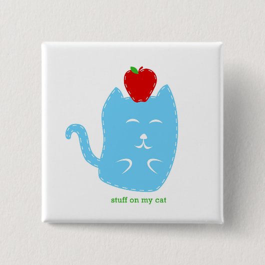 Knopf - Material auf meiner Katze - Katze mit Button (Vorderseite)