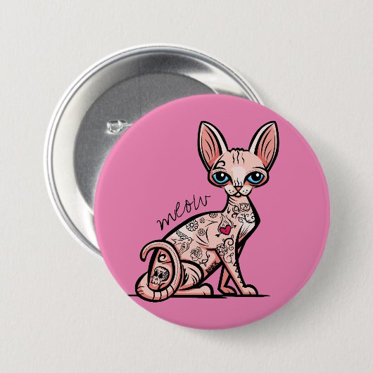 Knopf "Meow Cat" aufgehängt Button (Vorne & Hinten)