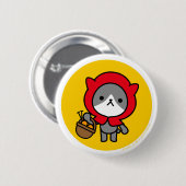 Knopf - Miezekatze - OrangeBack Button (Vorne & Hinten)