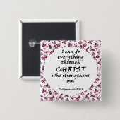 Knopf mit floralem Bibelvers Button (Vorne & Hinten)