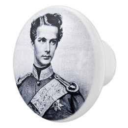 Knopf mit Ludwig II Keramikknauf