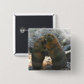 Knopf mit niedlichen Murmeltierpaaren Button (Vorne & Hinten)