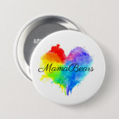Knopf mit Regenbogen-Spritzer Herz Button (Vorne & Hinten)