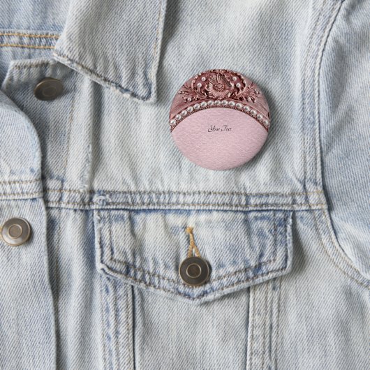 Knopf mit rosa Blume Button (Beispiel)