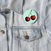 Knopf mit roten Kirschen Button (Beispiel)