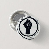 Knopf mit schwarzen Leben Materie Fist. Button (Vorne & Hinten)