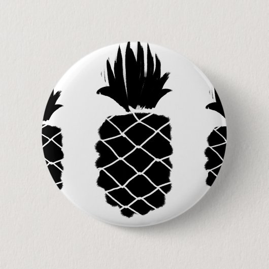 Knopf mit schwarzer Ananas Button (Vorderseite)