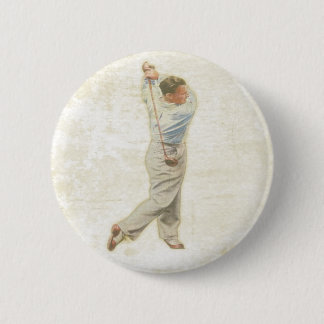 Knopf mit Vintagem Golf-Spieler Button