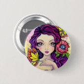 Knopf - Mohnblumen-Glamour Button (Vorne & Hinten)