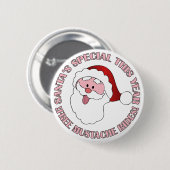 Knopf "Mustache Rides" des Weihnachtsmanns Button (Vorne & Hinten)