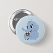 Knopf niedlicher Elefantenjunge Cartoon Button (Vorne & Hinten)