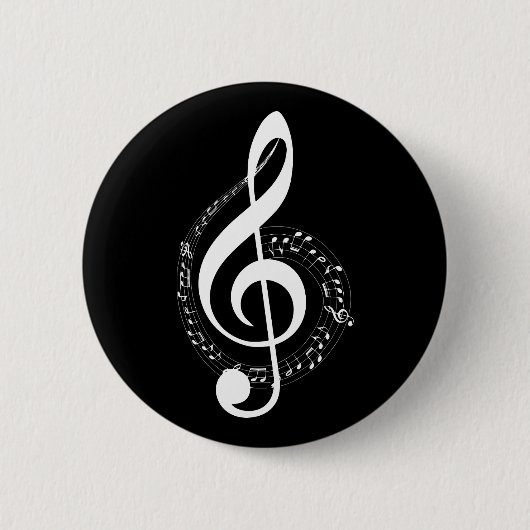 Knopf Notenschlüssel schwarz Button (Vorderseite)