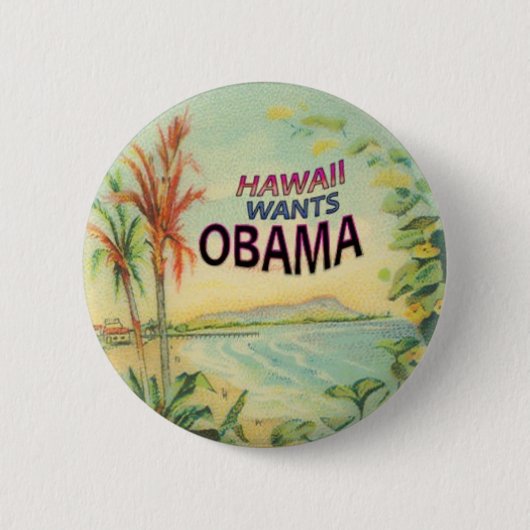 Knopf Obama Hawaii Button (Vorderseite)