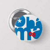Knopf Obama-Quadrats 08 Button (Vorne & Hinten)