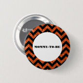 Knopf "Orange Zickzack Glitzer Baby Shooting" Button (Vorne & Hinten)