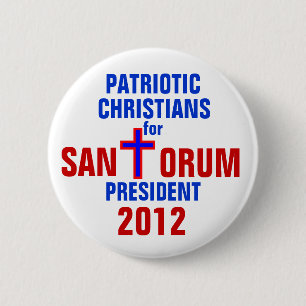 KNOPF-PATRIOTISCHE CHRISTEN RICK SANTORUM 2012 BUTTON