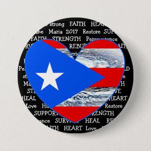 Knopf Puerto- Ricoflaggen-Hurrikan-Maria 2017 Button