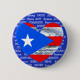 Knopf Puerto- Ricoflaggen-Hurrikan-Maria 2017 Button