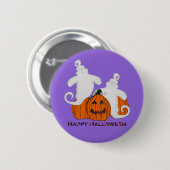 Knopf Pumpkin und Ghost Halloween Button (Vorne & Hinten)