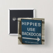 Knopf-quadratische Hippies-Gebrauchs-Hintertür Button (Vorne & Hinten)
