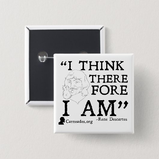 Knopf Rene Descartes Cogito Button (Vorne & Hinten)