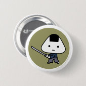 Knopf - Riceball Samurai - GoldBack Button (Vorne & Hinten)