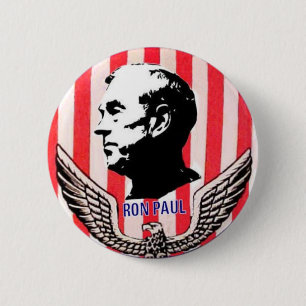 Knopf Ron Pauls Eagle u. der Streifen Button