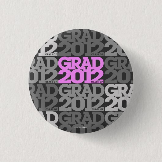 Knopf-Rosa-Schwarz-Muster der Abschlüsse-2012 Button (Vorderseite)