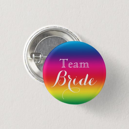 Knopf "Rosa White Wedding Team Bridge" Button (Vorne & Hinten)