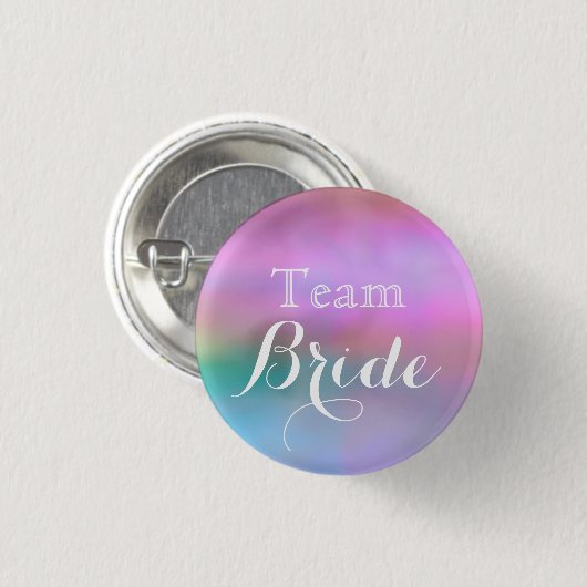 Knopf "Rosa White Wedding Team Bridge" Button (Vorne & Hinten)