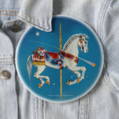 Knopf-- rot, weißes u. Blaueskarussell-Pferd Button (Beispiel)