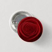 Knopf - Rote Rosenblüte Button (Vorne & Hinten)