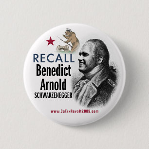 Knopf Rückruf-Benedict Arnold Schwarzenegger Button