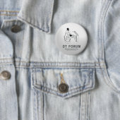 Knopf rundes Papierlösekorotron-Forum-Logo Button (Beispiel)