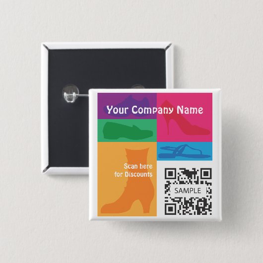 Knopf-Schablonen-Mode-Schuhe Button (Vorne & Hinten)