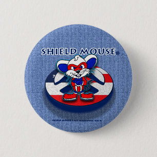 Knopf SCHILD-MAUSpatriotischer Friedens(blauer Button