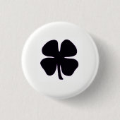 Knopf Schwarze Klee weiß Button (Vorderseite)