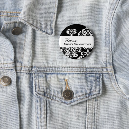 Knopf-Schwarzweiss-Damast die GROSSMUTTER der Button (Beispiel)