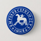 Knopf Sleipnir Schild auf Schwarzem Button (Vorderseite)