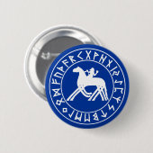 Knopf Sleipnir Schild auf Schwarzem Button (Vorne & Hinten)