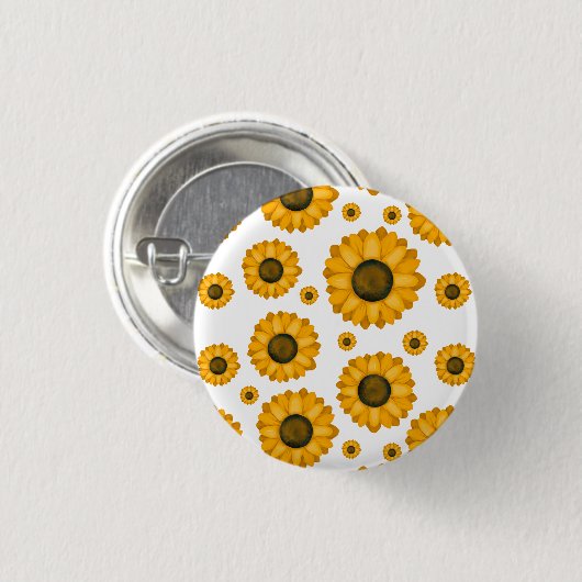 Knopf Sonnenblume Button (Vorne & Hinten)