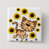 Knopf Sonnenblumenkatze Button (Vorderseite)