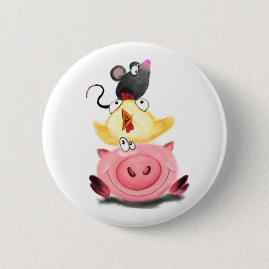 Knopf Spaß für Schweine und Maus Button (Vorderseite)